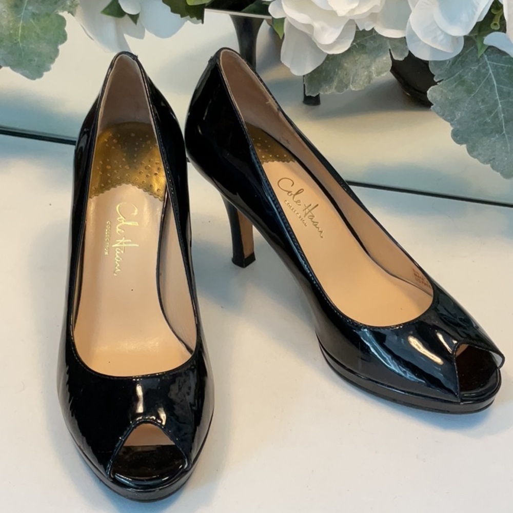 Cole Haan Patent Leather Peep toe Heels